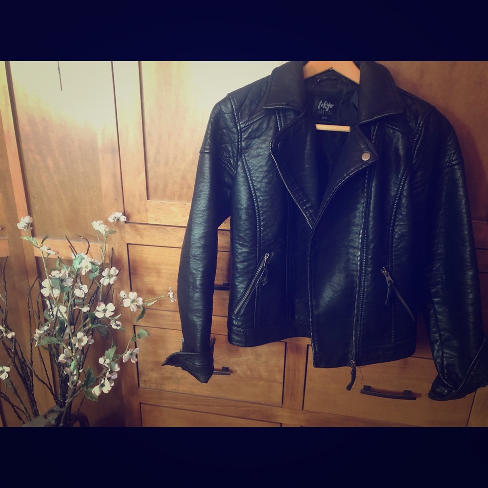 Black leather jacket